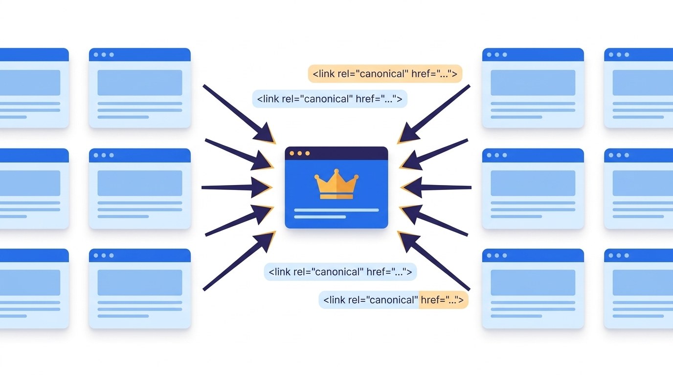 Link kanoniczny — schemat konsolidacji duplikatów w jednym URL