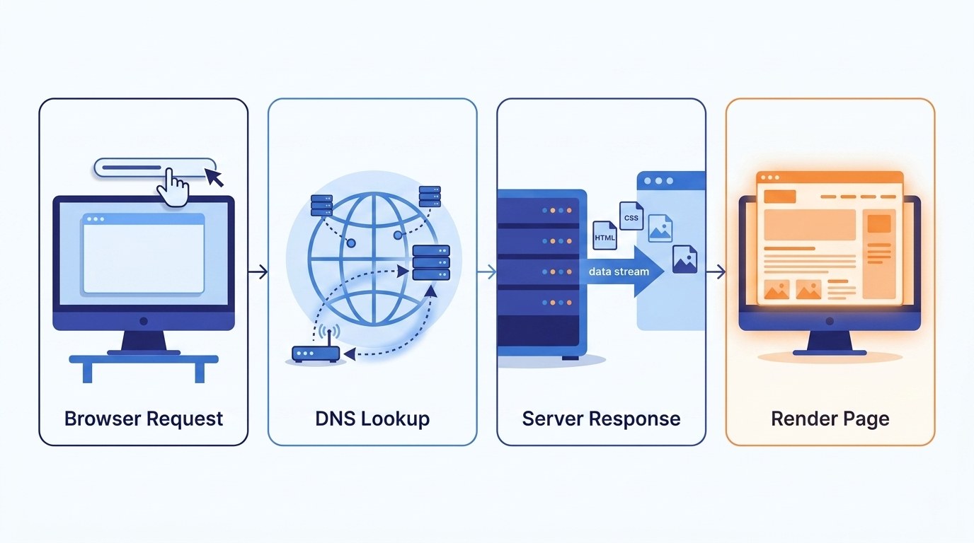 Strona internetowa - jak działa od wpisania adresu do wyświetlenia
